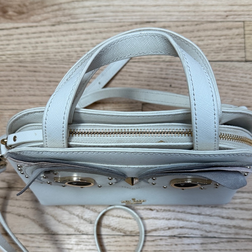 Kate Spade Owl Novelty Purse Gray and White Crossbody Bag - Picture 5 of 13